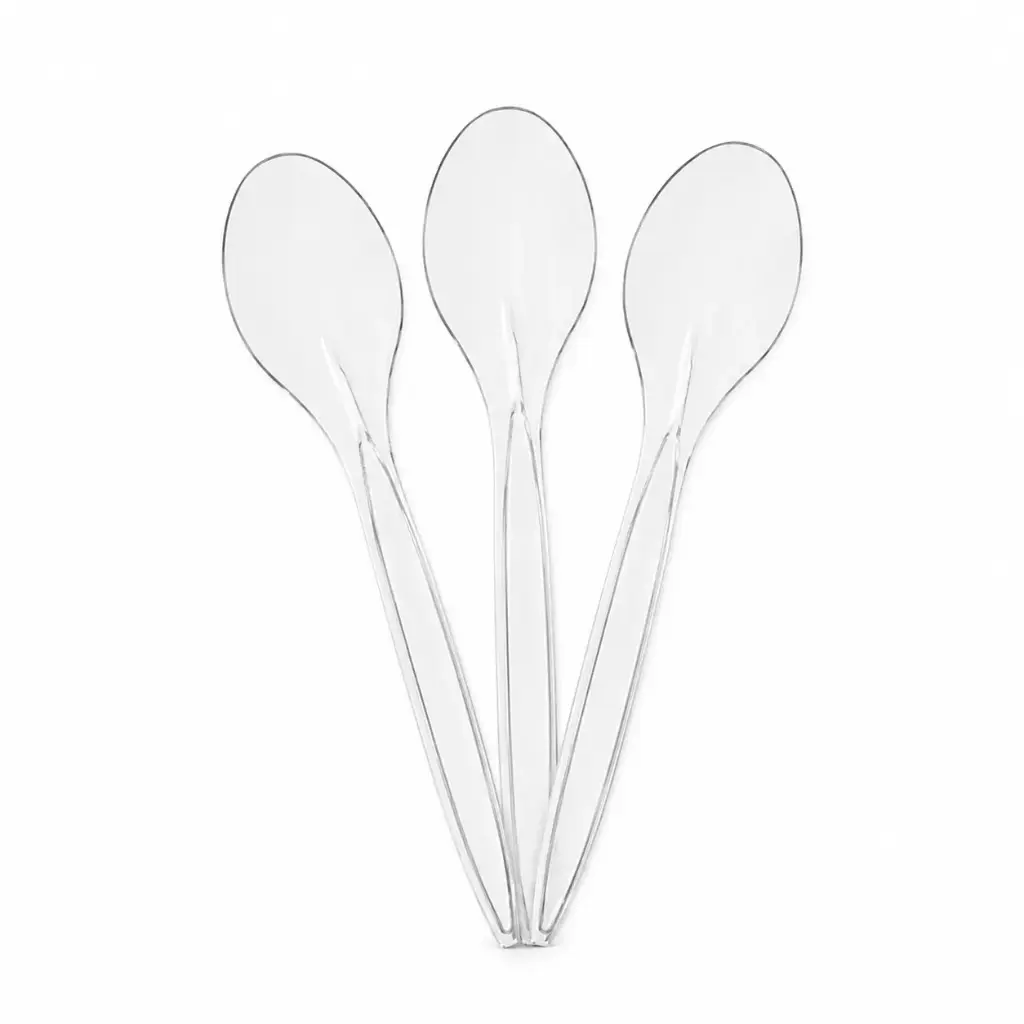 Herbruikbare Plastic Lepels 18 cm – Transparant – 3,8 g – Premium Sterk – Vaatwasmachinebestendig EN 12875-1 – 1000 Stuks (20x50) – Horeca & Catering