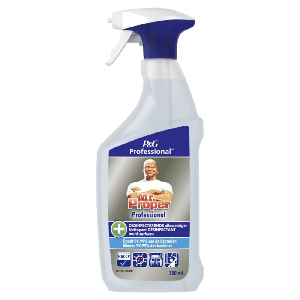 MR. Proper Professional Desinfecterende Allesreiniger & glasreiniger Spray 750 ml 6 Stuks