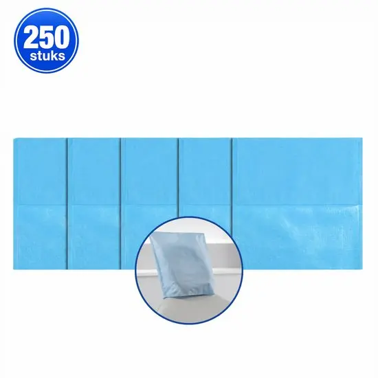 Euronda Monoart Hoofdsteunhoezen Blauw – 250 Stuks – 33 x 34 cm – Wegwerp Hoofdsteunhoes voor Tandartsstoel – Cellulose & Polyethyleen – Hygiënische Beschermhoes voor Tandartspraktijk