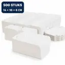 Zakschuivers 0,5 Pond – 500 Stuks – 14 x 10 x 6 cm – Witte Kartonnen Inschuifkartons voor Broodjes, Gebak en Snacks – Voedselveilig, Plasticvrij en Biologisch Afbreekbaar