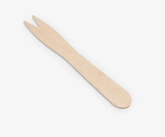 Houten snackvork 85mm FSC 100% BIO Per Doos 1000 Stuks