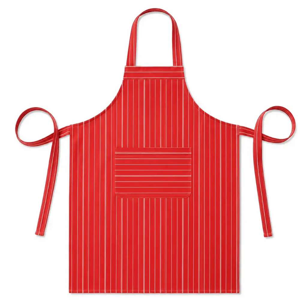Keukenschort BBQ Apron 240 g/m² - 70x100 cm - Rood Gestreept