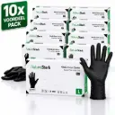 NaturaSterk Handschoenen 3.5g Nitril Zwart 100 Stuks x 10 Pakket c Large NWC