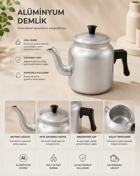 Semovar Alum. Theepot 18 Cm 1 Stuk