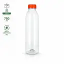 rPET Sapflessen 750 ml met Vaste Oranje Dop – Transparante Drankflessen – Geschikt voor Sap, Smoothies, Water en IJsthee – 80 Stuks