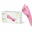 Handschoenen nitril poedervrij roze "Nitril Pink Plus" M 10x100 Stuks