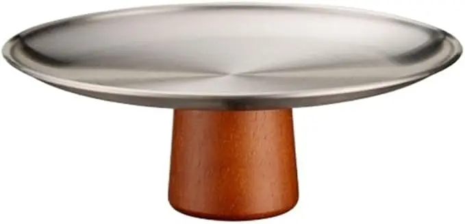 Taartplateau Van Roestvrij Staal Met Hout