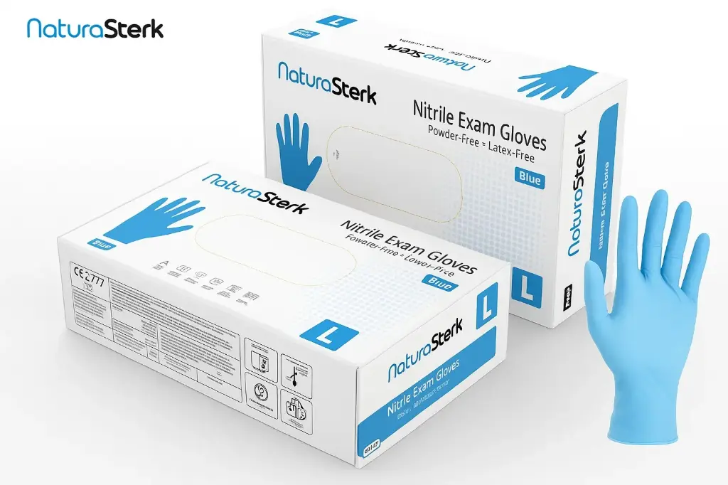 NaturaSterk Wegwerp Handschoenen - Nitril Handschoenen Maat XL- 3.5 g - 10 Pakket x 100 Stuks - Poedervrij - Latex vrij - Niet Steriel - Blauw