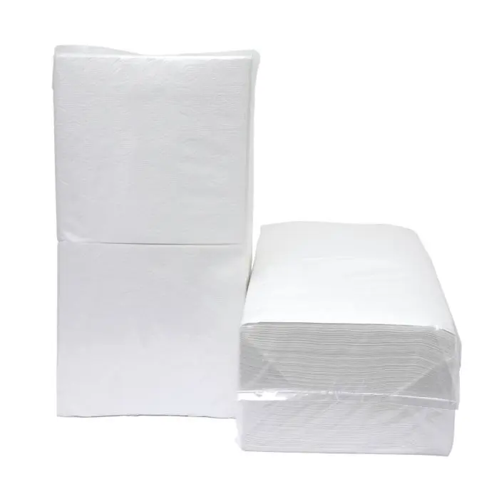 Servetten 33x33cm Wit 1 laag 1/4 Vouw 10x500 Stuks 