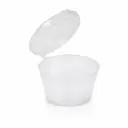 Sauscups 30 cc met vast deksel - 1000 stuks - PP - transparant