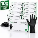 NaturaSterk Handschoenen 3.5 g Nitril Handschoenen Maat Meidum 10 Pakket x 100 Stuks - Poedervrij - Latex vrij - Niet Steriel - Zwart