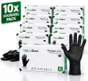 NaturaSterk Handschoenen 3.5g Nitril Zwart 100 Stuks x10 Pakket d X Large W Cartoon