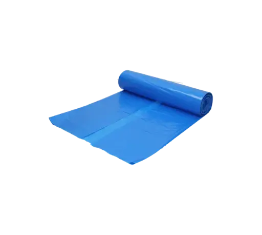 Afvalzak Gerecycled LDPE Blauw 65+50 (2x25)x135cm T80 240 Liter HY Per Doos 10 Rollen x 10 Stuks