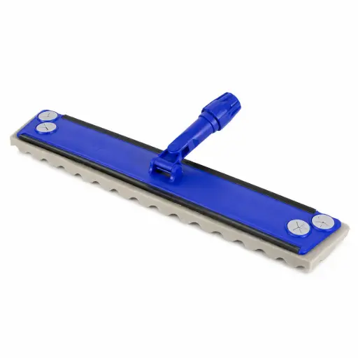 [BR150152] Stofwisser 40 cm – Professionele Kunststof Stofwisser met Schuimzool  Beweegbare Aansluiting – Blauw – Voor Vloeronderhoud