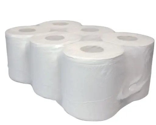 6 st Poets Midi rollen 2laags cellulose papieren rollen middenvoer wit 150m cellulose hoogwit