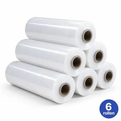 [NM120069] NaturaSterk Stretchfolie Transparant – Handwikkelfolie / Palletfolie 20 Micron – 3 kg per Rol – Verpakkingsfolie voor Pallets & Dozen – 6 Rollen