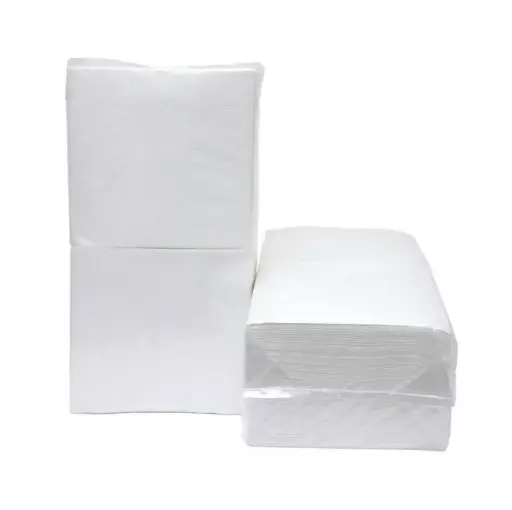 [NM120149] Servetten 33x33 Cm Wit 1/4 Per Doos 9 Pakket x ca,200 Stuks