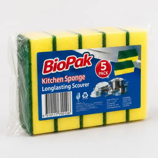 [BP150191] Biopak Duurzame schuurspons Schuurspons Per Zakje 5 Stuks