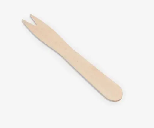 Houten snackvork 85mm FSC 100% BIO Per Doos 1000 Stuks