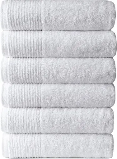 [CC00190] Handdoeken Wellness 450g.m2 Wit 50x100cm set van 6 stuks