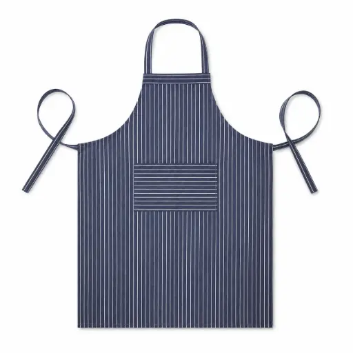 Keukenschort BBQ Apron 240 g/m² - 70x100 cm - Blauw Gestreept