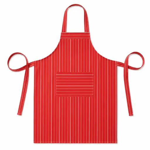 [HRC00070] Keukenschort BBQ Apron 240 g/m² - 70x100 cm - Rood Gestreept