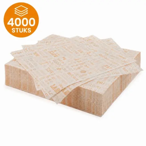 [HRC00075] Vetvrij papier 31x38cm hamburgervellen oranje parole BIO Per Doos 4000 Stuks