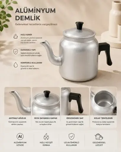 [CC00220] Semovar Alum. Theepot 18 Cm 1 Stuk