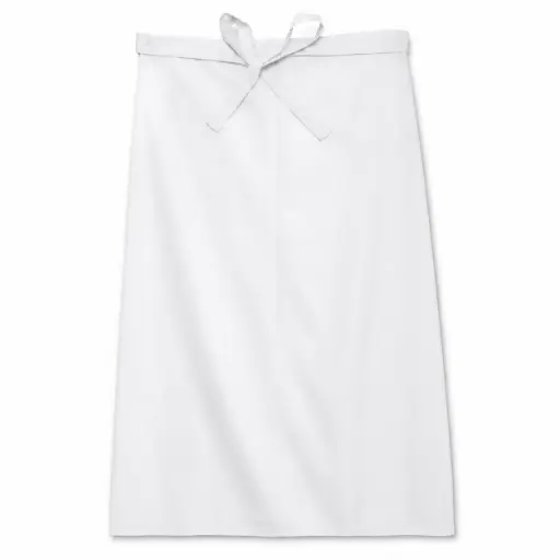 [NM120210] Koksloof 100x100cm - Lower Apron wit - 240 g/m² - Professionele Horeca Sloof - Keuken & BBQ Schort 