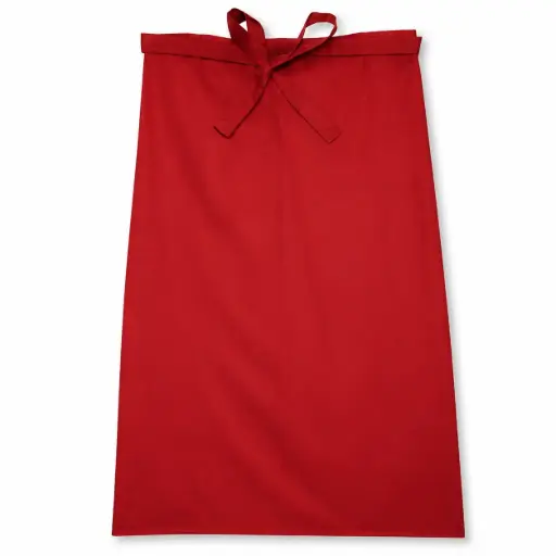 [HRC00080] Koksloof 100x100cm - Lower Apron  Rood - 240 g/m² - Professionele Horeca Sloof - Keuken & BBQ Schort