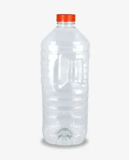 rPET fles 2000cc met oranje vaste dop Per Doos 35 Stuks