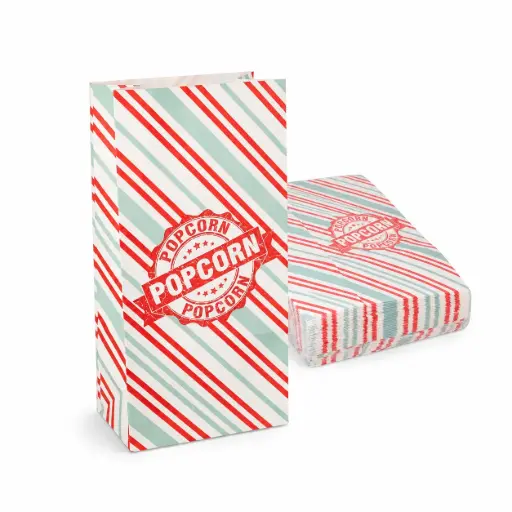 [PP120223] Popcorn zak, vetdicht 1,3 l 21 cm x 10,5 cm x 6 cm, popcornzakken doos 1000 stuks (10x100)