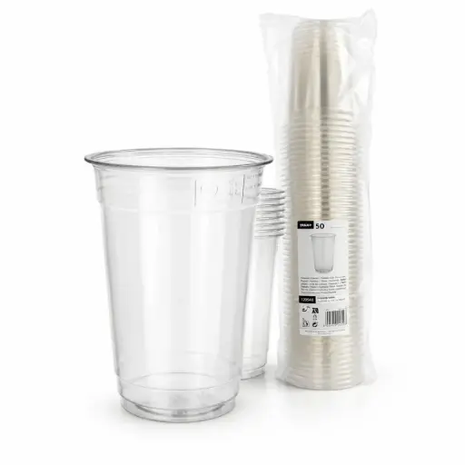 [PP120225] Smoothie bekers "Hurricane", PET 0,4 l Ø 9,5 cm · 12,5 cm glashelder 800 syuks (16x50)