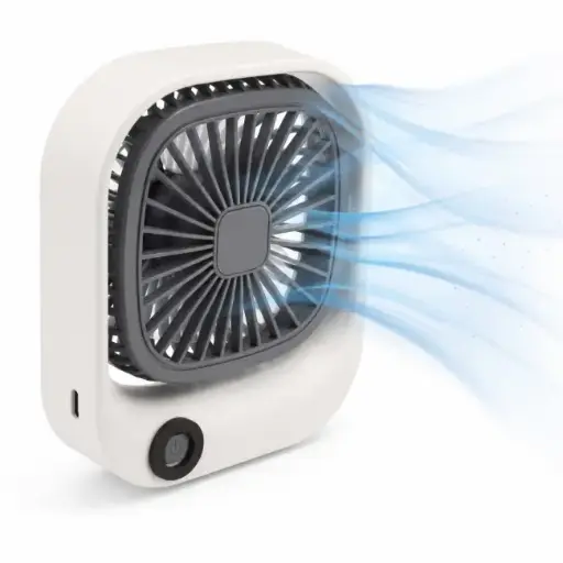 [PR/03096] Mini Draagbare Bureauventilator VE48 – 3 Snelheden – Oplaadbaar – Assorti