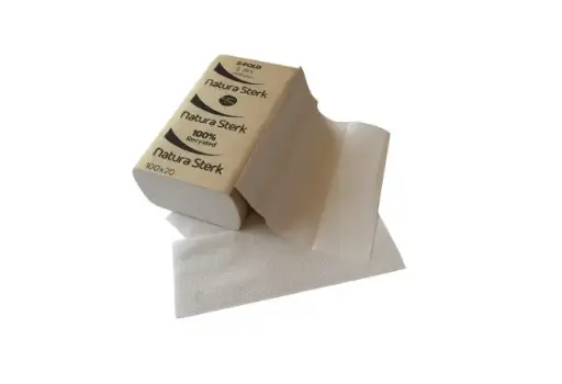 NaturaSterk Z-Fold Handdoekpapier – Papieren Handdoekjes – 2-Laags – 24 x 23 cm – 100% Gerecycled – 3000 Stuks – 20 Pakken x 150