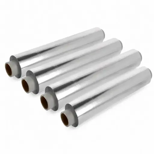 Aluminiumfolie 45 cm – 14 Micron – 1400 g per Rol – 4 Rollen – Extra Sterke Horeca Folie voor Catering, Keuken, Döner, Grill & Take-away  Productbeschrijving
