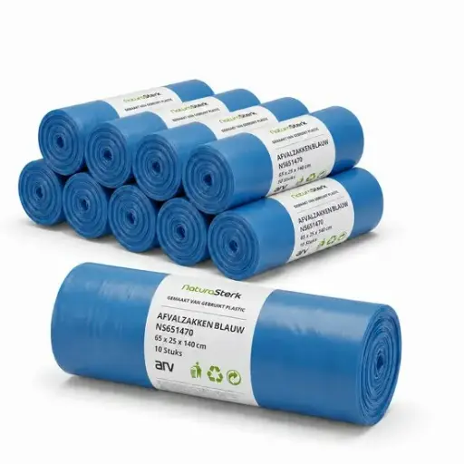 [NS150106] NaturaSterk Afvalzak Blauw T70 65x25x140 cm 240LT 10 Rollen x10 Stuks ( Totaal 100 Stuks )