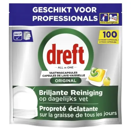 [CC00426] DREFT Professional Vaatwastabletten Lemon 100 Capsule