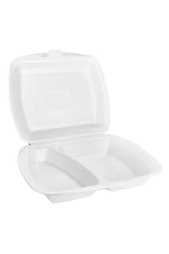 Menubox PP WIT  2-vaks Recylebaar 150Stuks