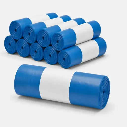 Afvalzak Blauw Rec T25 70x110 cm 25 Rollen x20 Stuks ( Totaal 500 Stuks )